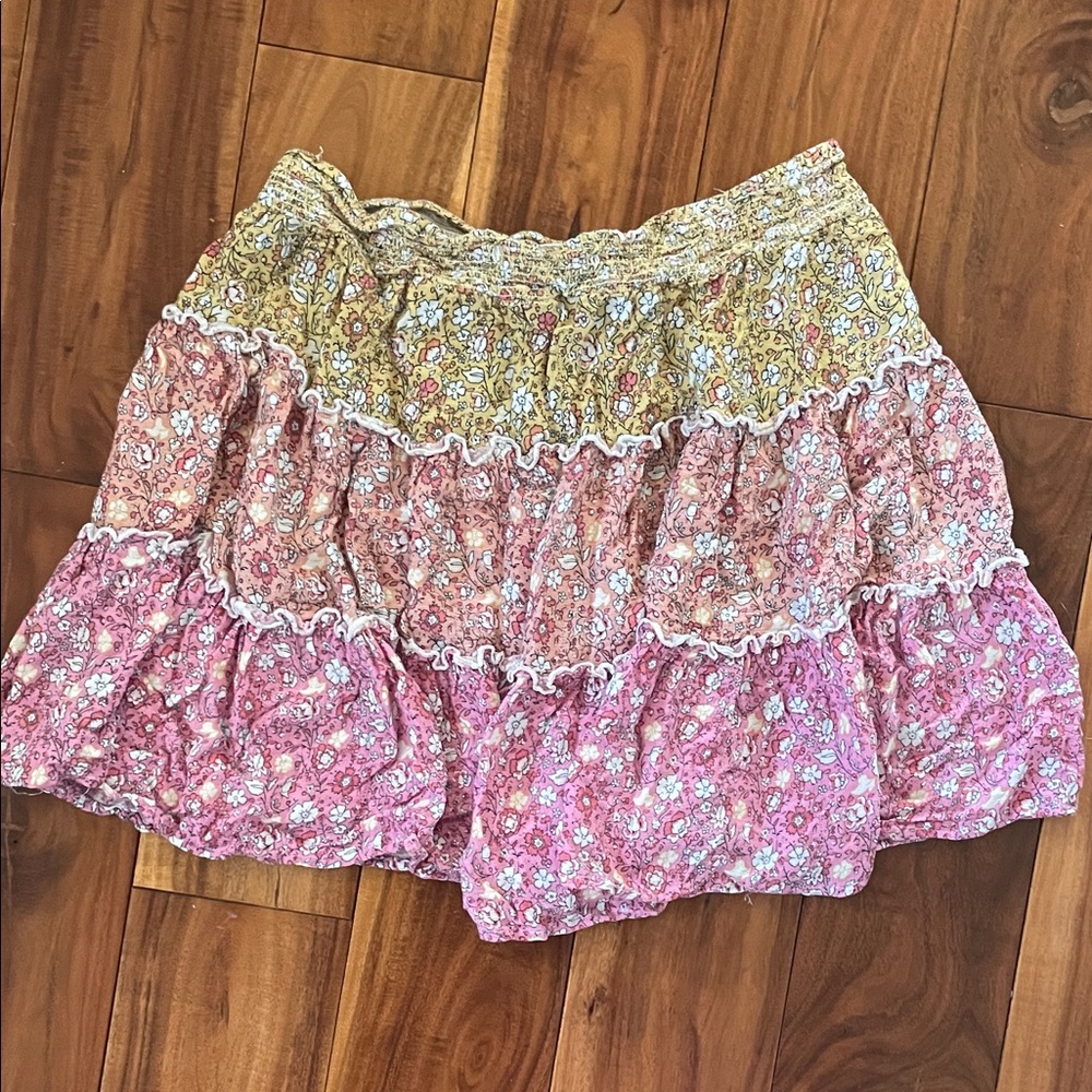 Rachel Zoe Floral A-Line Skirt - Pink, Yellow, Cream